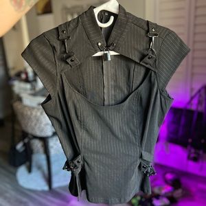 Vintage LIP SERVICE Gangsta Pranksta Medium Women’s Blouse with Lock details